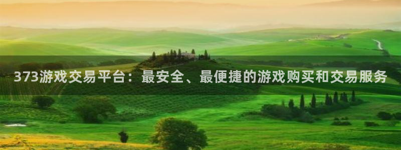 杏盛平台代理：373游戏交易平台：最安全、最便捷的游戏购买和